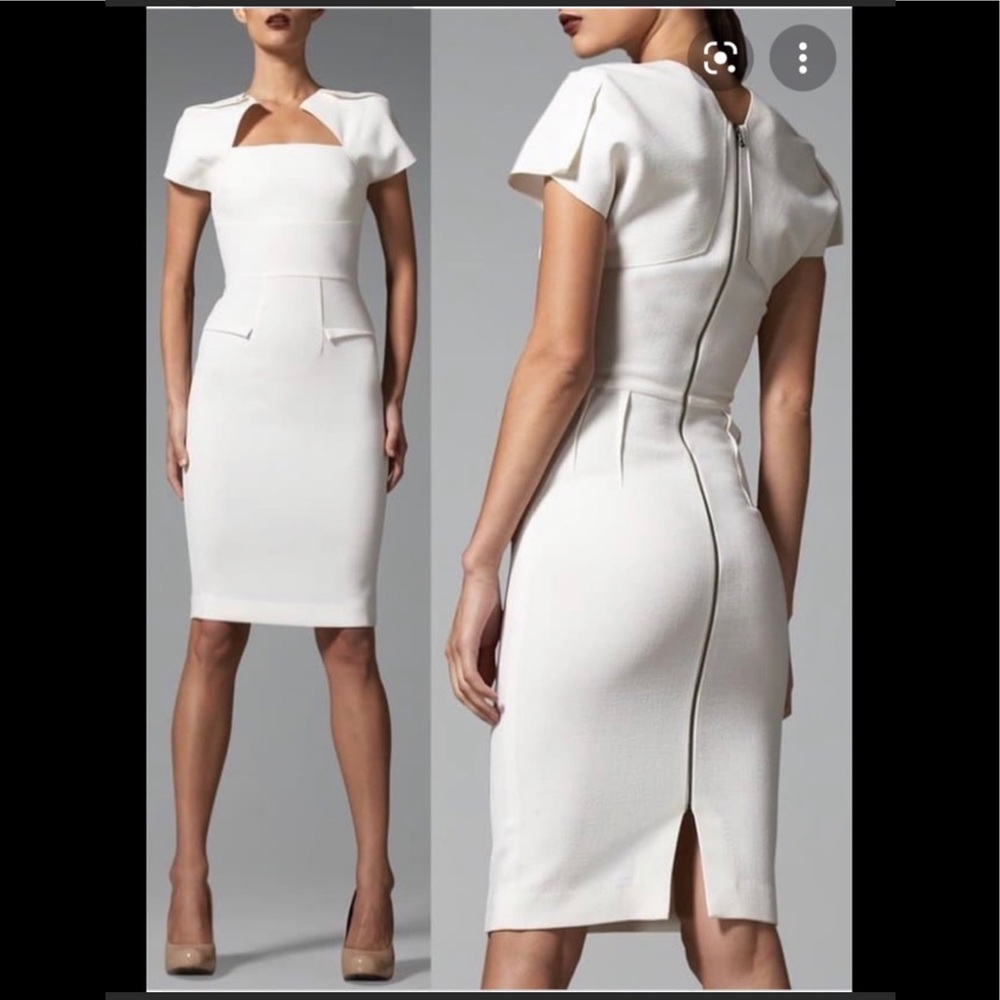 NWT New ROLAND MOURET Myrtha White Cream Dress 2